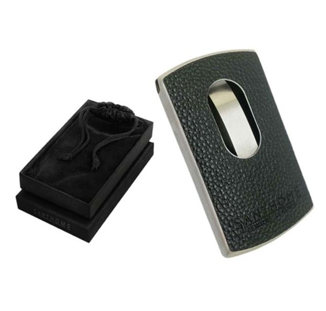 LITHIS - SANTHOME Genuine Leather & Metal Cardholder